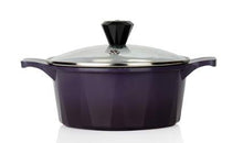 Load image into Gallery viewer, Chefline Kitchenware orean Made Ceramic Coated 20 cm Cook & Serve Casserole 1.5 Liter Nonstick Casserole with Glass Lid, Purple 20 cm - Home Decor Lo