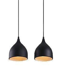 Load image into Gallery viewer, Citra Pack of 2 E27 Single Head Vintage Black Aluminium Hanging Light Pendant Ceiling Lights Lamp Industrial Retro Country Style led Bulb Dining Restaurant Bar Cafe Lighting Use (No Bulbs provided) - Home Decor Lo