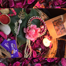 Load image into Gallery viewer, Bhiya Bhabhi Designer Rakhi Dryfruit & Chocolate Hamper