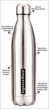 Load image into Gallery viewer, Signoraware Aace Single Walled Stainless Steel Fridge Water Bottle, 1 Litre, Cola Silver - Home Decor Lo