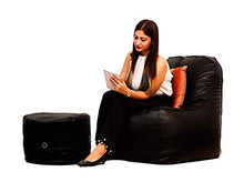 Load image into Gallery viewer, Couchette® Bean Bag XXXL Lounge Chair Bean Bag Cover with Footrest, Without Beans, Black (Without Fillers) - Home Decor Lo