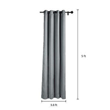 Load image into Gallery viewer, Amazon Brand - Solimo Room Darkening Blackout Window Curtain, 5 Feet (Grey) - Home Decor Lo
