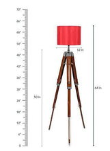 Load image into Gallery viewer, Beverly studio 12" Red Drum Wooden 3 fold Tripod Floor lamp - Home Decor Lo