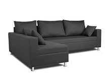 Load image into Gallery viewer, Adorn India Straight Line L Shape Sofa (Left Side Handle)(Dark Grey) - Home Decor Lo
