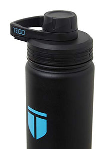 TEGO - Rapid Water Bottle - Vaccum Sealed Steel with Cleaning Brush - Black Blue - Home Decor Lo