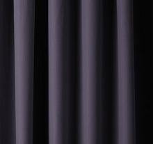 Load image into Gallery viewer, AmazonBasics Room Darkening Blackout Curtain Set of 2 with Tie Backs - 245 GSM - (7 Feet - Door) 52" x 84", Black - Home Decor Lo