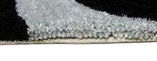 Load image into Gallery viewer, The Home Talk Modern Microfibre Polyester Shaggy Bedside Runner, Soft Rug for Bedroom Living Room Kitchen- 50x150 cm (Black Silver) - Home Decor Lo