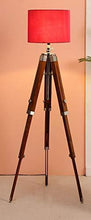 Load image into Gallery viewer, Beverly studio 12&quot; Red Drum Wooden 3 fold Tripod Floor lamp - Home Decor Lo