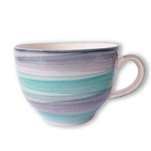 Load image into Gallery viewer, Era India Ocean Ceramic Mugs for Coffee, Tea, Milk 330ml - Tableware, Ideal Drinking Cups for Gifts, Microwave Safe, Dishwasher Safe (Grey &amp; Cyan) (4) - Home Decor Lo