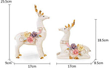 Load image into Gallery viewer, UNIVERSE LIGHTS Ceramic Deer Figurine Fawn Statue Sculpture, Large, White, Set of 2