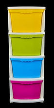 Load image into Gallery viewer, Bathla Stomo 4 – Extra Large Multi-Purpose Modular Drawer Storage System for Home & Office with Trolley Wheels & Anti-Slip Shoes (Multicolour) - Home Decor Lo