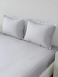 DDECOR Live beautiful 210TC Cotton Double Bedsheet with 2 Pillow Covers - King Size, Solid, White - Home Decor Lo