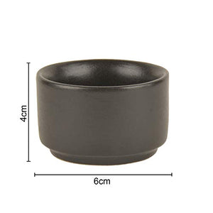 StyleMyWay Ceramic Dip Bowls (50 ml, Black, Set of 4) | Chutney Bowls | Ketchup Bowls - Home Decor Lo