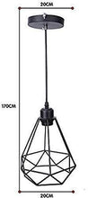 Load image into Gallery viewer, GreyWings Metal Diamond Cadge Hanging Light Pendant Lamp, with Filament Bulb (Small) - Home Decor Lo