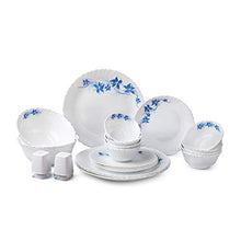 Load image into Gallery viewer, Cello Opalware Dazzle Blue Swirl Dinner Set, 20PCs, White - Home Decor Lo