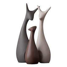 Load image into Gallery viewer, Xtore Home Dcor Lucky Deer Family Matt Finish Ceramic Figures (Set of 3),Large, Black - Home Decor Lo