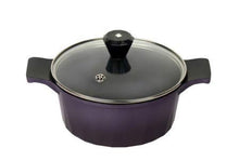 Load image into Gallery viewer, Chefline Kitchenware orean Made Ceramic Coated 20 cm Cook & Serve Casserole 1.5 Liter Nonstick Casserole with Glass Lid, Purple 20 cm - Home Decor Lo
