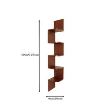 Load image into Gallery viewer, Furniture Cafe Zigzag Corner Wall Mount Shelf Unit/Racks and Shelves/Wall Shelf/Book Shelf/Wall Decoration (Matt Finish, Mahogany) - Home Decor Lo
