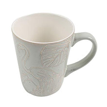Load image into Gallery viewer, Chumbak Bahamas Leafy Tumbler Mug - Mint - Tea and Coffee Mug, Ceramic Drinking Cup, Dining and Tableware for Hot Beverages, Breakfast Mug for Home, Dishwasher and Microwave Safe, Size 3.4"x3.4"x4.5" - Home Decor Lo