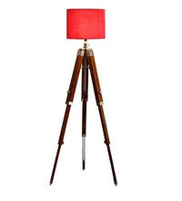 Load image into Gallery viewer, Beverly studio 12" Red Drum Wooden 3 fold Tripod Floor lamp - Home Decor Lo