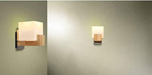 Load image into Gallery viewer, Himack® Wall Lamp & Scones with Wooden Fitting and Glass Shade (White White, Pack of One) - Home Decor Lo