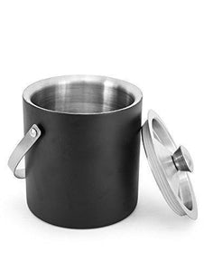 King International Stainless Steel Double Walled Insulated Black Ice Bucket W. - Home Decor Lo