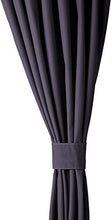 Load image into Gallery viewer, AmazonBasics Room Darkening Blackout Curtain Set of 2 with Tie Backs - 245 GSM - (7 Feet - Door) 52" x 84", Black - Home Decor Lo