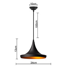 Load image into Gallery viewer, DarkVision Vintage Black Danish Medium Metal Tawa Hanging Light, Pendant Ceiling Light and Lamp (Bulbs Not Provided) - Home Decor Lo