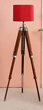 Load image into Gallery viewer, Beverly studio 12" Red Drum Wooden 3 fold Tripod Floor lamp - Home Decor Lo