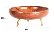 Load image into Gallery viewer, Curiofact Sheesham Wood Decorative Bowl (8 x 3.5 inch, Brown) - Home Decor Lo