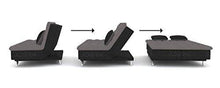 Load image into Gallery viewer, adorn india aspen three seater sofa cum bed (medium grey & black) - Home Decor Lo