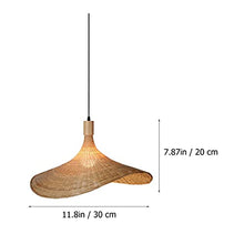 Load image into Gallery viewer, Beaupretty Bamboo Lantern Pendant Lamp Retro Chinese Rattan Basket Ceiling Pendant Light Shade Rattan Dome Wicker Chandelier Lampshade Hanging for Living Room Bedroom