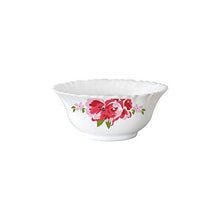 Load image into Gallery viewer, Larah by Borosil Rose Red Silk Series Opalware Dinner Set, 35 Pieces, White - Home Decor Lo