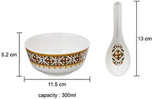 Load image into Gallery viewer, Amazon Brand - Solimo Majestico Set of 6 Melamine soup bowls with spoons (11.5 cm) - Home Decor Lo