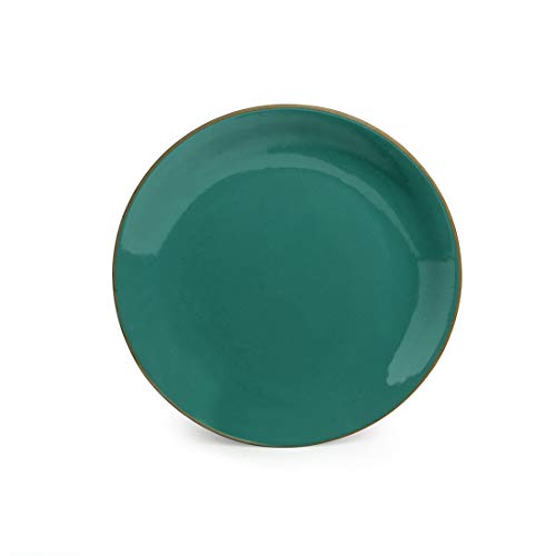 ExclusiveLane 'Earthen Turquoise' Hand Glazed Ceramic Plates For