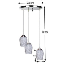 Load image into Gallery viewer, LED Compatible Pendant Ceiling Lamp Hanging Light of 3 Decorative Lamp Shade in One Round Fitting by Somil - Home Decor Lo