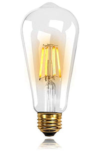 Groeien® Edison LED Bulb, Daylight White 4000K, 4W Vintage LED Filament Light Bulb, 40W Equivalent, E27 Base Lamp for Restaurant,Home,Reading Room(Yellow, 2 Pack) - Home Decor Lo