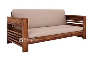 DriftingWood Wooden Sofa Set for Living Room | 5 Seater Sofa Set 3+1+1 | Teak Finish, Sheesham - Home Decor Lo