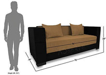 Load image into Gallery viewer, Adorn India Almond Three Seater Sofa Cum Bed (Black and Camel) - Home Decor Lo