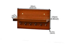 Load image into Gallery viewer, Anikaa Volt Wooden Key Holder Stand/Wall Hooks Stand/Key Holder for Home Office/Wall Mounted Key Holder/Key Hold/Key Chain Hanging Board/Wall Hanging Key Holde/Key Holder with Shelf - (Walnut) - Home Decor Lo