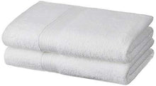 Load image into Gallery viewer, Amazon Brand - Solimo 100% Cotton 2 Piece Bath Towel Set, 500 GSM (White) - Home Decor Lo