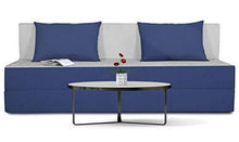 Load image into Gallery viewer, Adorn india Easy Three Seater Sofa Cum Bed (2 Years Warrenty Quality Foam)-Perfect for Seat & Sleep Washeble Polyster Fabric Cover (Blue & Grey) 6'x6'.Pillows Free - Home Decor Lo