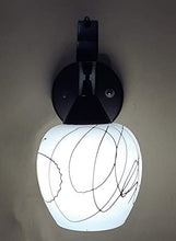 Load image into Gallery viewer, GreyWings Frost Glass, Wooden Base Wall Hanging Lamp/Light, Sconce with LED Colour Changing Warm White, Cool White and White (Black) - Home Decor Lo