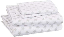 Load image into Gallery viewer, AmazonBasics Easy-Wash Microfiber Kid's Bed-in-a-Bag Bedding Set - Full / Queen, Grey Stars - Home Decor Lo