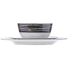 Load image into Gallery viewer, AmazonBasics 18-Piece Kitchen Porcelain Dinnerware Set, Dishes, Bowls, Service for 6, Sketch - Home Decor Lo