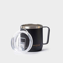 Load image into Gallery viewer, VAHDAM Drift Black Hot Coffee Mug with Lid 300 ml | FDA Approved 18/8 Stainless Steel Tea Mug | ECO-Friendly & Sustainable Mug to Carry Hot & Cold Beverage | Travel Mug for Tea Coffee - Home Decor Lo