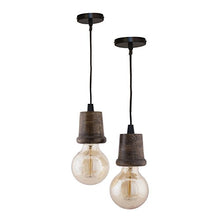 Load image into Gallery viewer, Homesake® Edison Filament Wooden Walnut Taper Bulb Holder, Urban, Retro, Nordic Style, with Fixture, Set of 2
