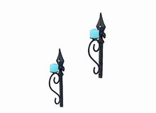 Load image into Gallery viewer, Metal Roots Wall Mounted Votive Candle Holder Bow Design Black Metal Art Scone Stand with Free 2 Candles - Home Decor Lo