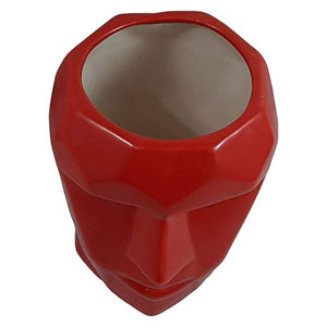 India Meets India Ceramic Flower Vase (6.5 x 3.5 inch, Red) - Home Decor Lo
