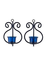 Load image into Gallery viewer, Decorative Blue Glass Cup Tealight Candle Holder